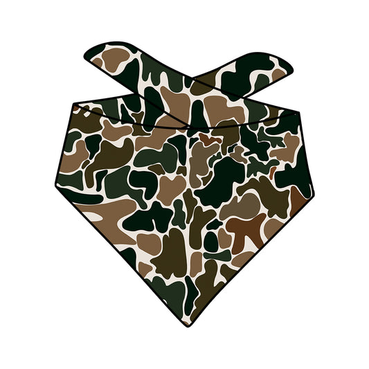 custom design cute puppy dog dark green brown camo bandanas