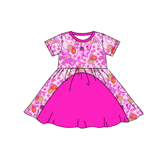 Halloween Dinosaur Pumpkin Wholesale Short Sleeve Dress