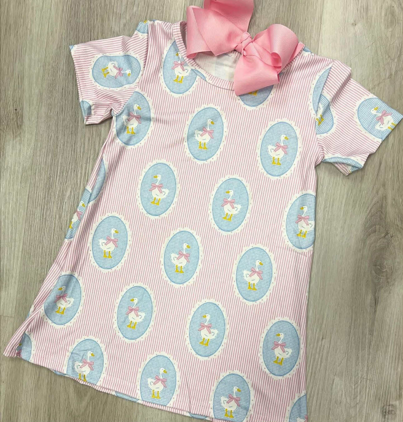 Toddle girls goose design summer short sleeve dress