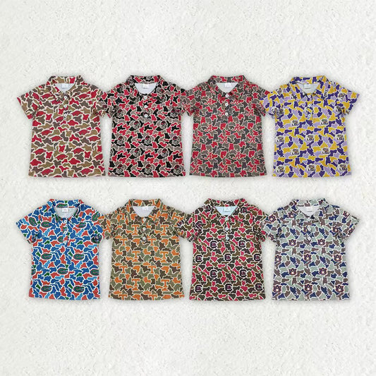Team style boy short sleeve pullover top