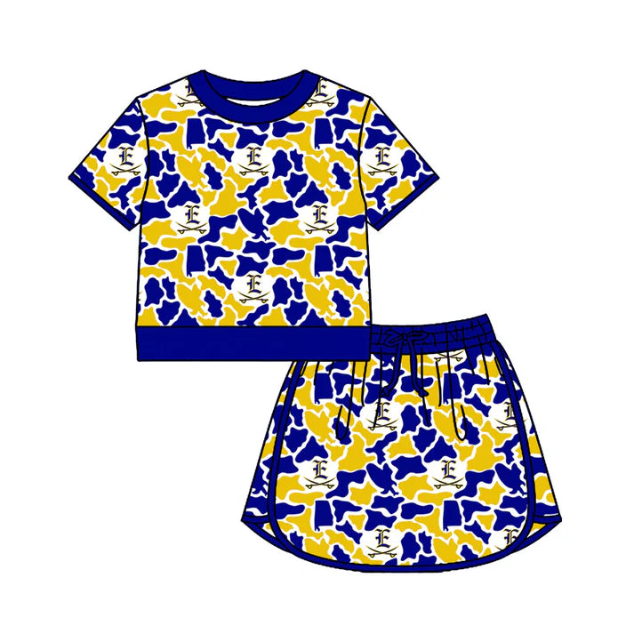 Custom team top matching skorts girl summer outfit