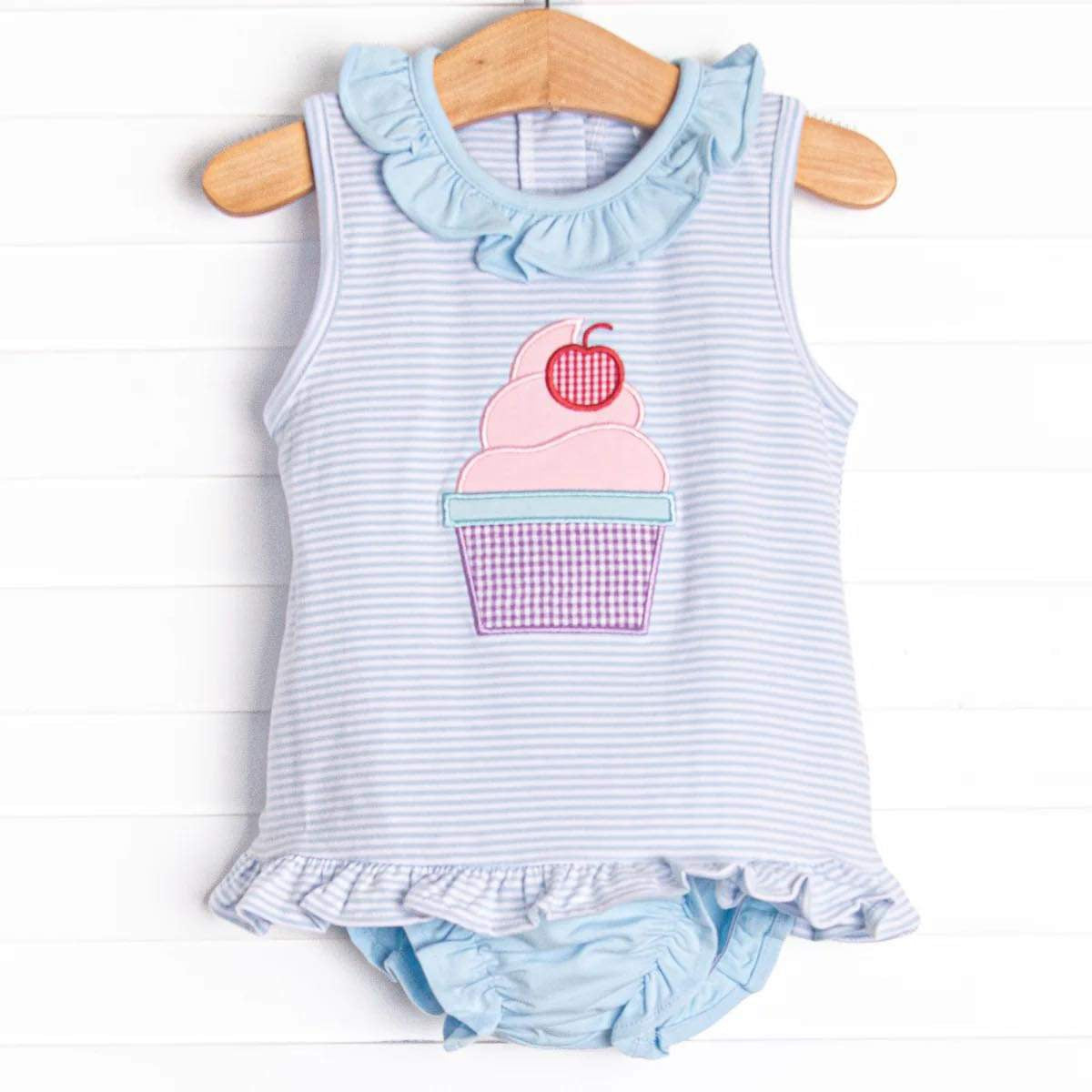 baby girl summer design 2pcs bummies set