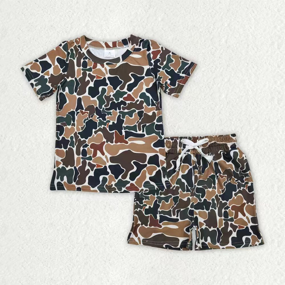 Camo design toddle baby boy short sleeve outfit