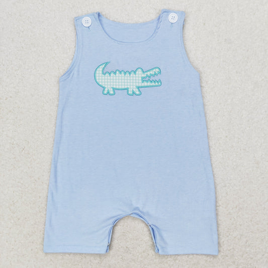 embroidery crocodile baby boy romper