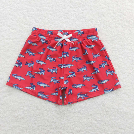 Boys crocodile print swim trunks