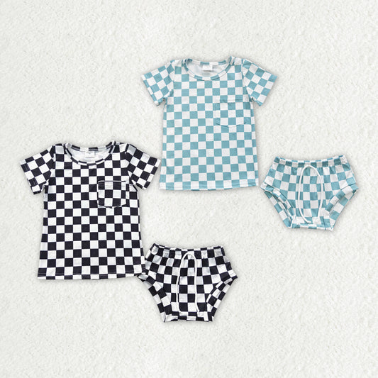 infant baby girls best sister checkered bummies set