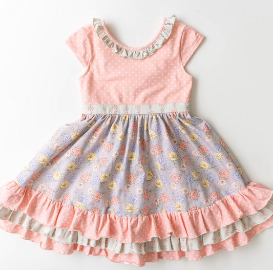 girls wholesale spring floral dress