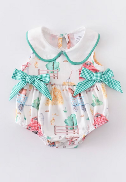 toddle girls farm animal romper