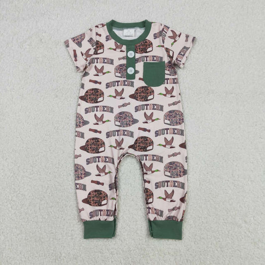 Duck call southern boy short sleeve romper