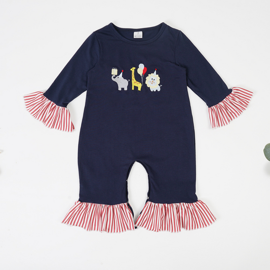 toddle baby girl animal birthday party romper