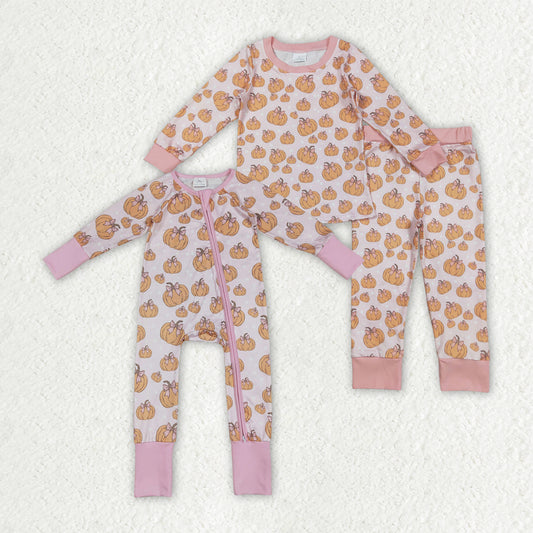 Fall pumpkins girls long sleeve outfit