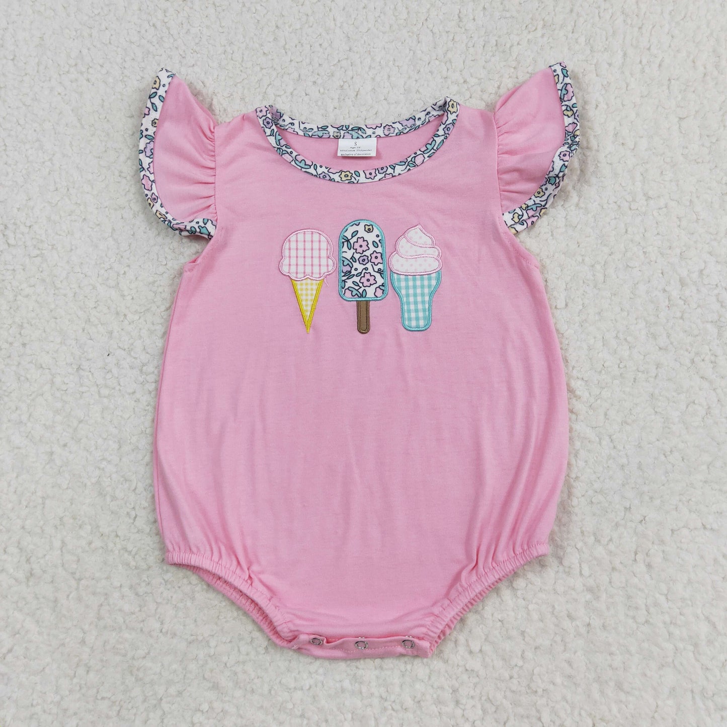 best sister infant baby girl embroidery popsicle pink shirt floral clothes