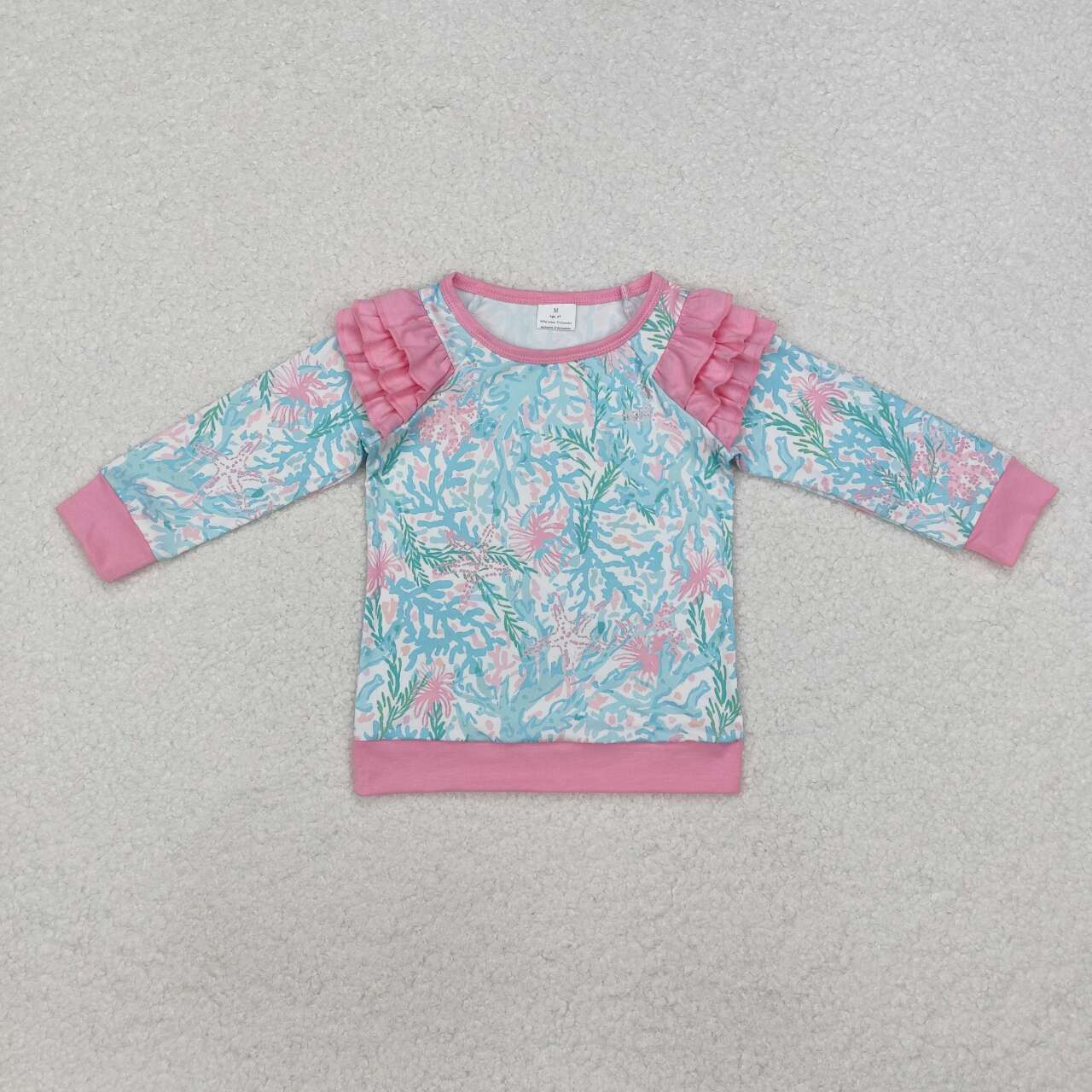 blue seaweed baby girls long sleeve top