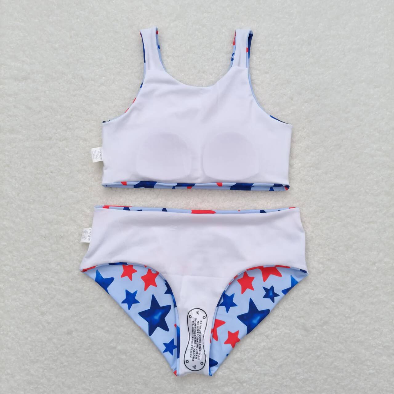 baby girls blue red star july 4th bathing suit