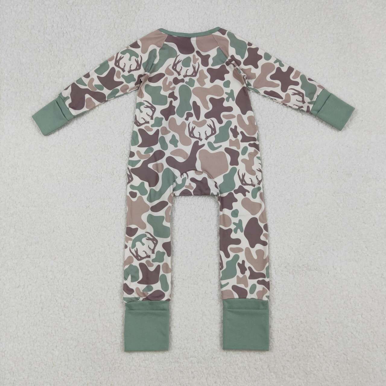 Deer camouflage design toddle boy zip romper