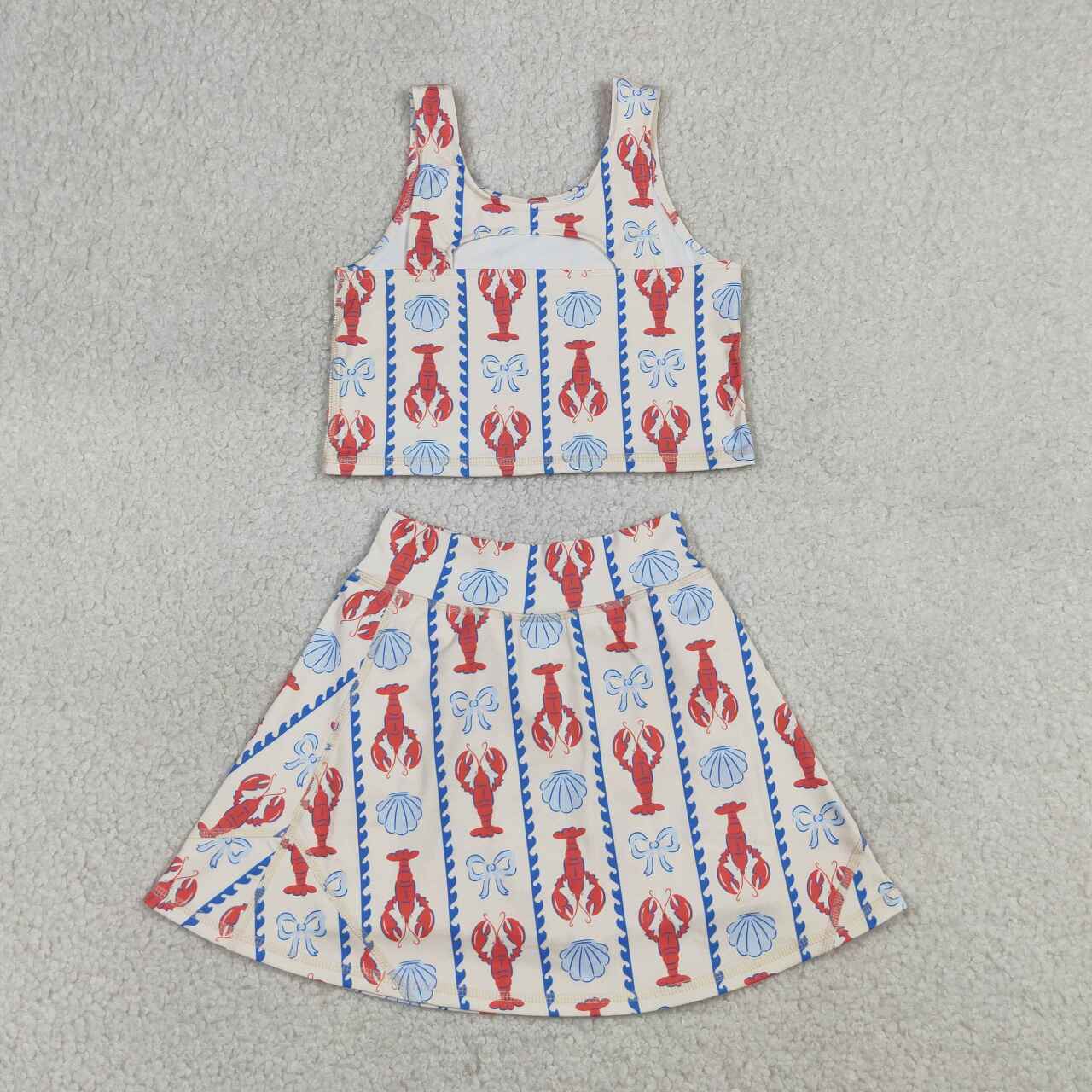 Crawfish tank top design girls summer active yoga outfit
