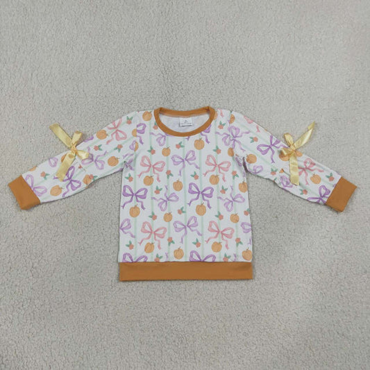 Fall pumpkin kids girl long sleeve top