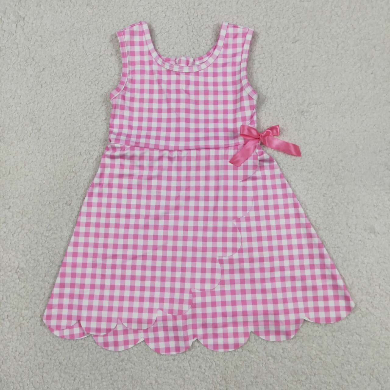 Toddle girls pink plaid design yoga dress