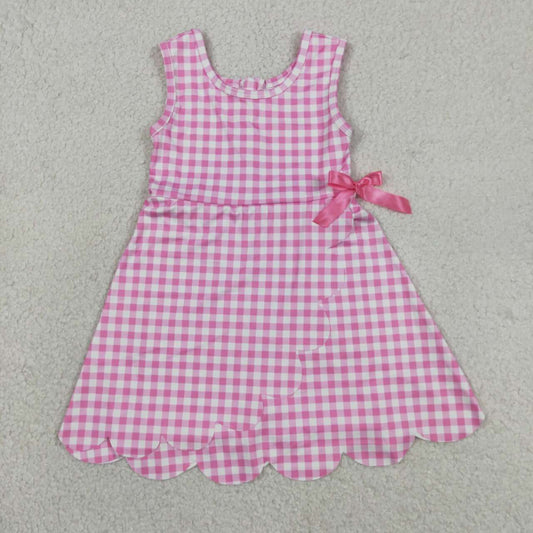 Toddle girls pink plaid design yoga dress