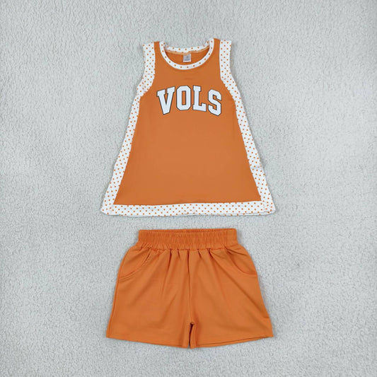 Vols sleeveless yoga pullover top matching shorts girls outfit