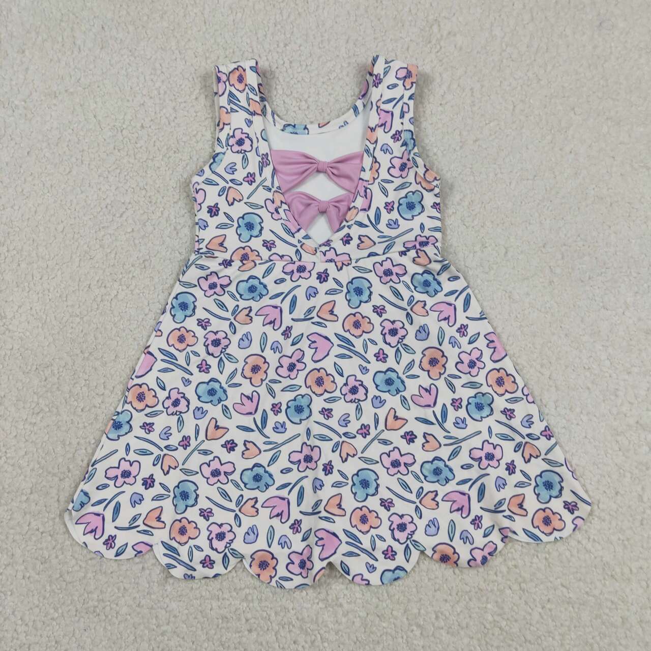 Toddle girls pink blue flowers design yoga dress