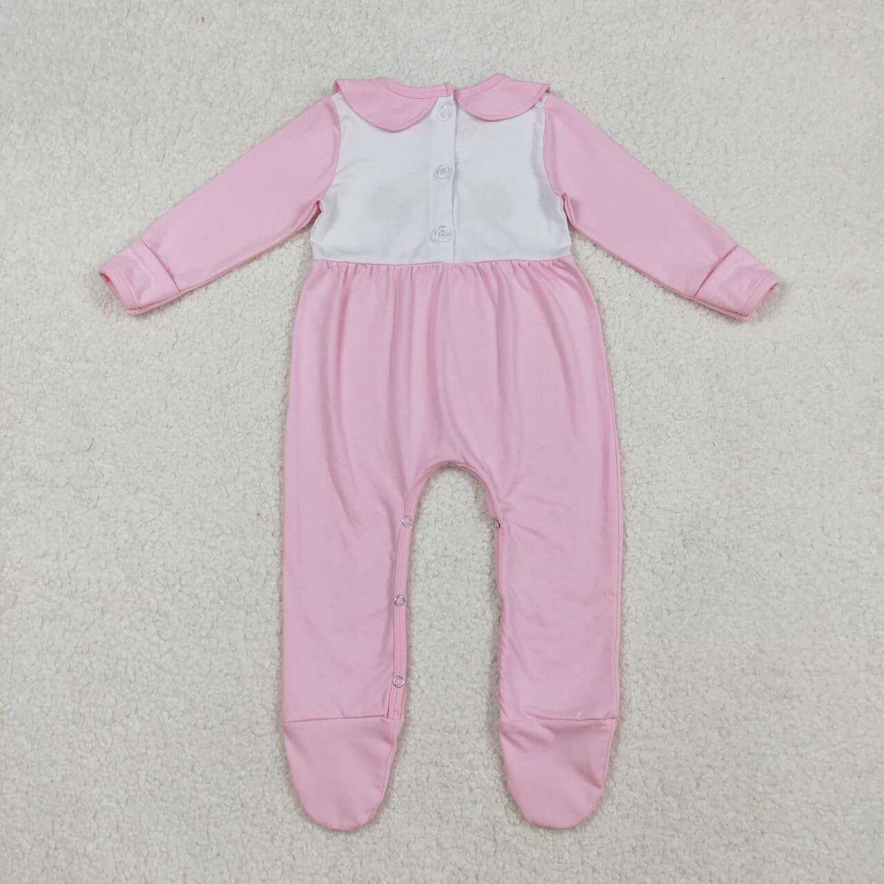 Thanksgiving embroidery pumpkin toddle girls long sleeve romper