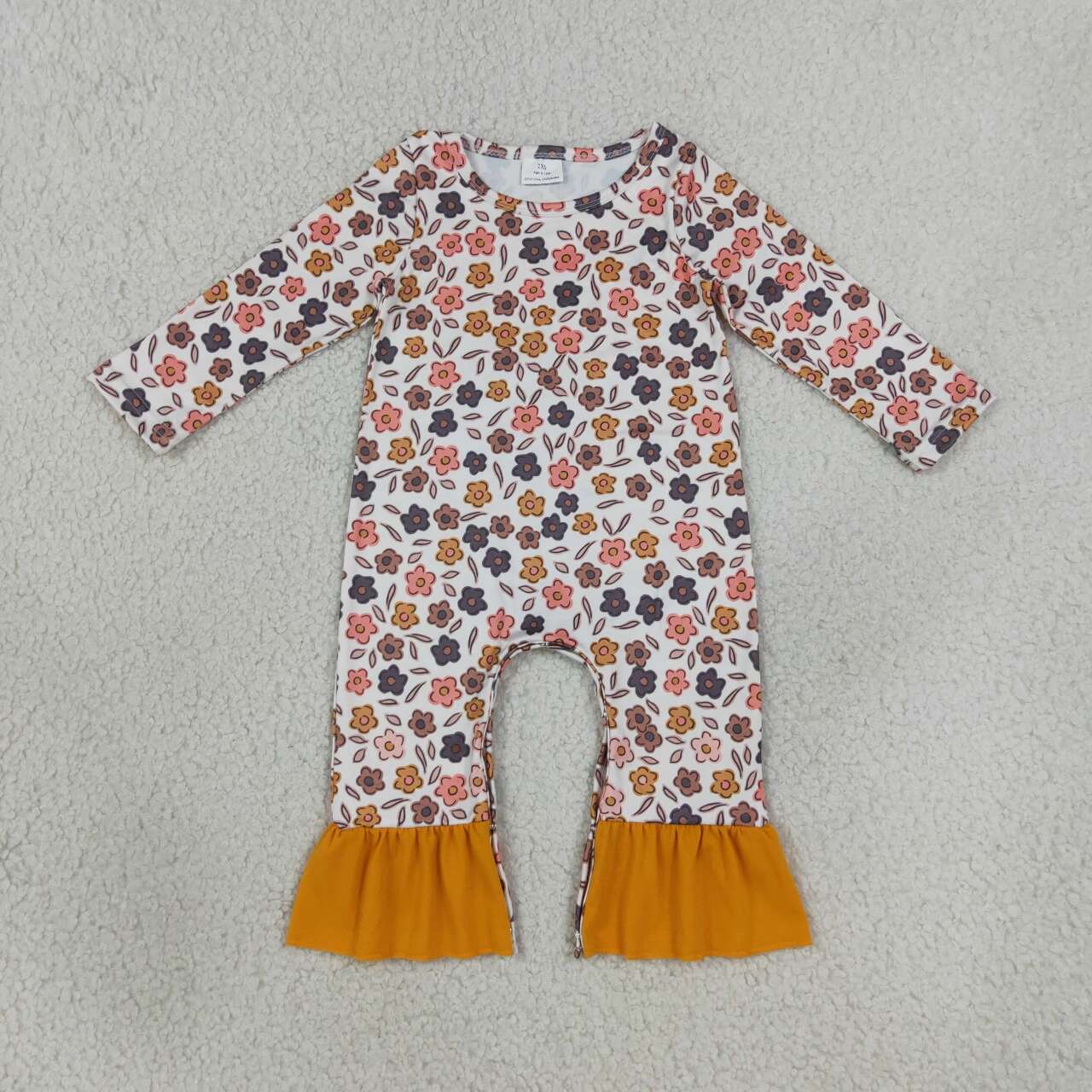Toddle baby fall season long sleeve flowers romper