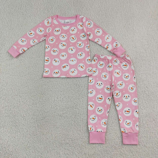 Long sleeve Christmas snowman top matching pants girl wholesale factory price outfit