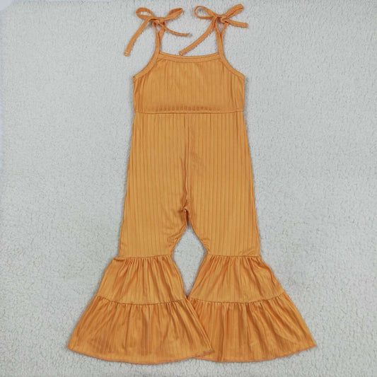 Toddle girls orange ribbed jumpsuit