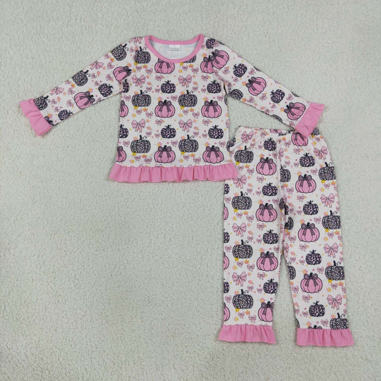 Pumpkins long sleeve top matching pants girls fall outfit
