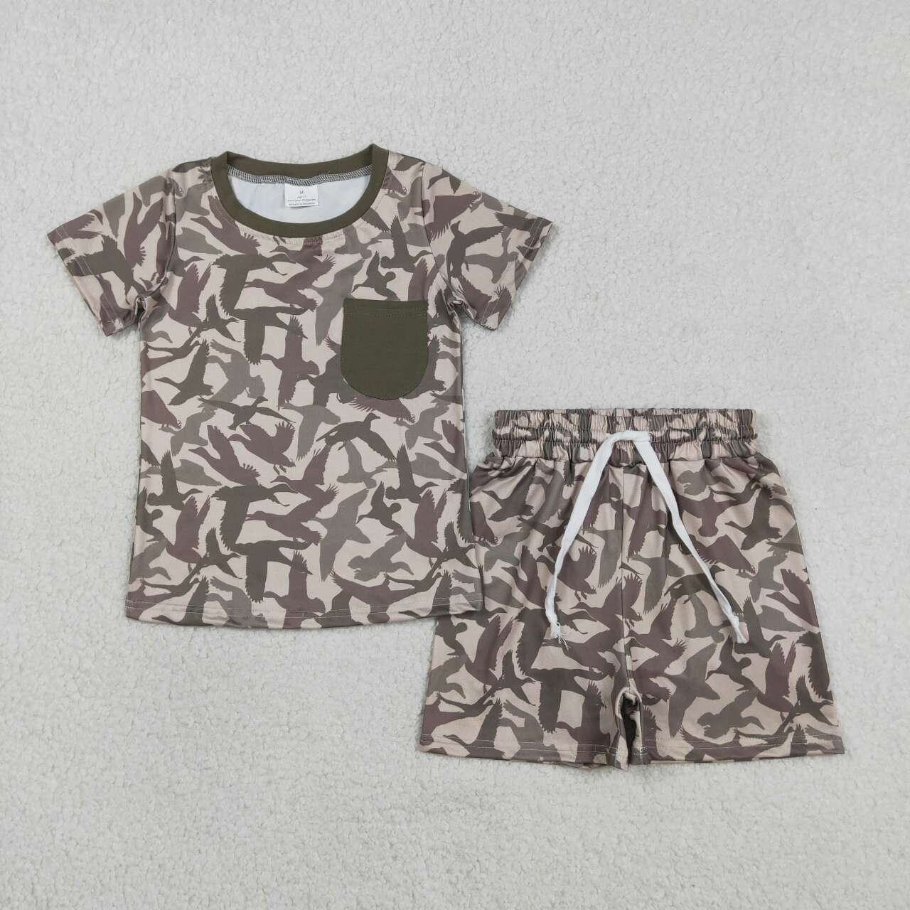 Mallard duck top matching shorts boy summer outfit