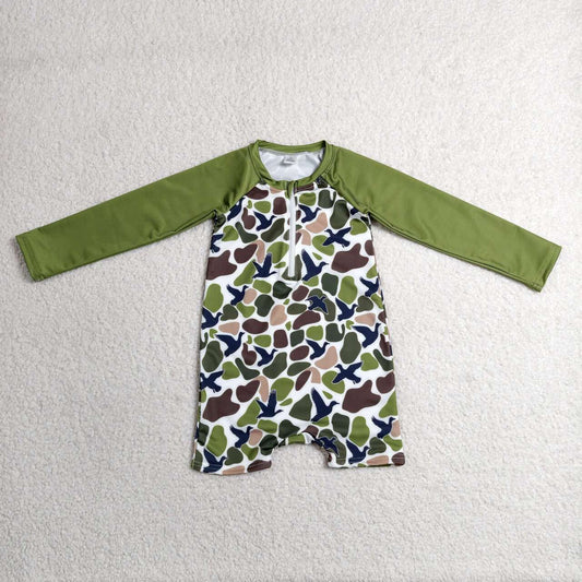 One piece deer camo boy summer swimwear