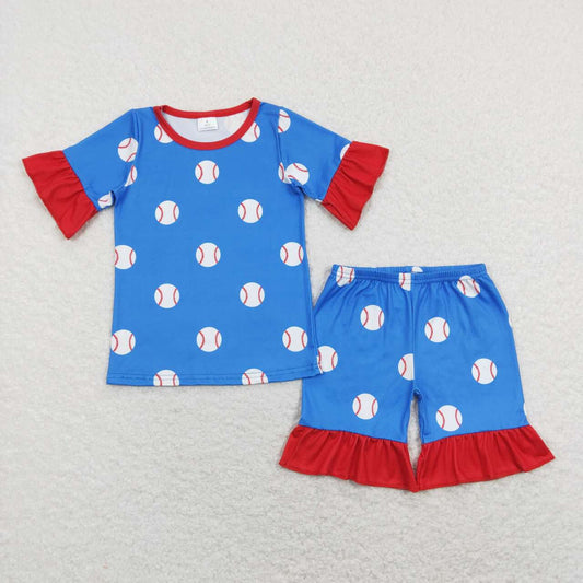 baby girls short sleeve baseball outfit gsso0525