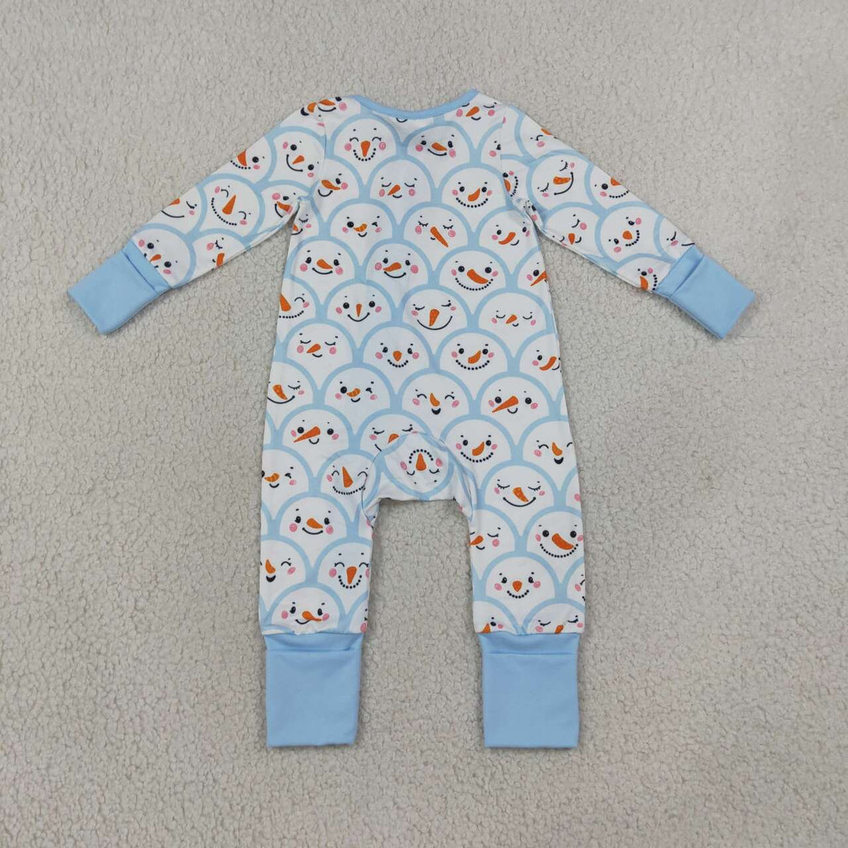 Toddle baby girl long sleeve christmas snowman romper