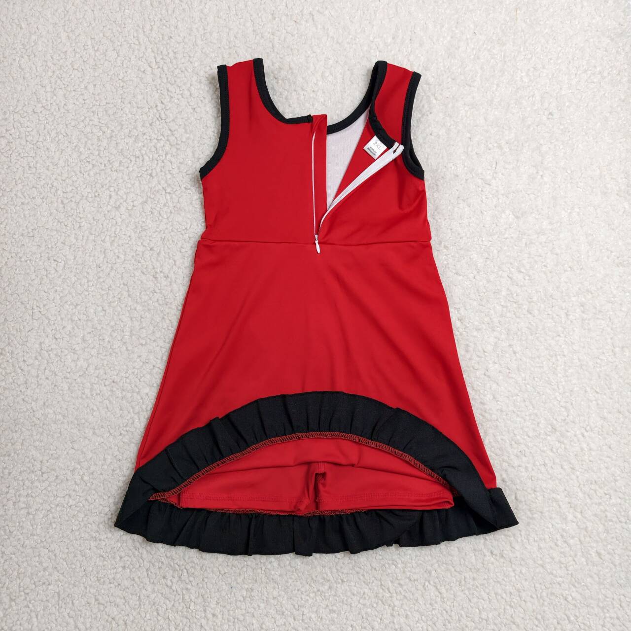 Red black color girls summer yoga dress