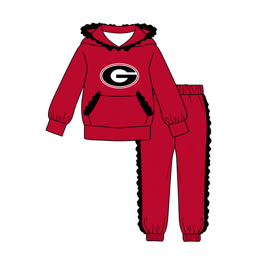 Baby girl custom team Georgia design hoodie set