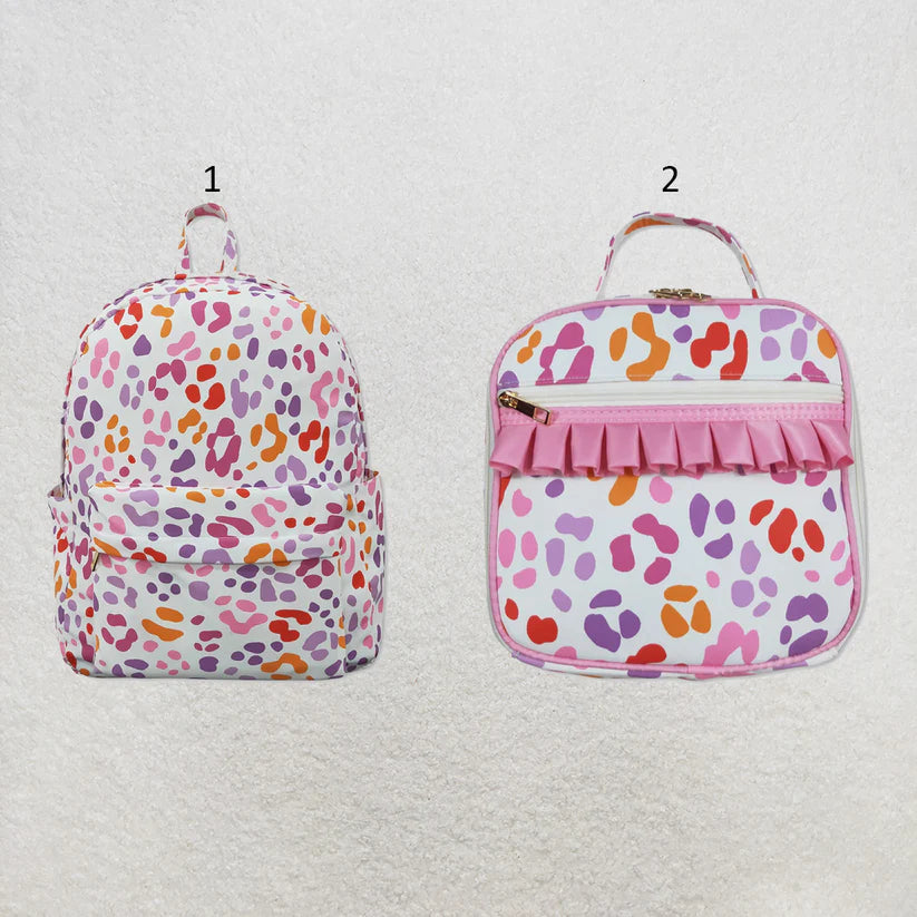 Wholesale kids colorful leopard lunch box bag