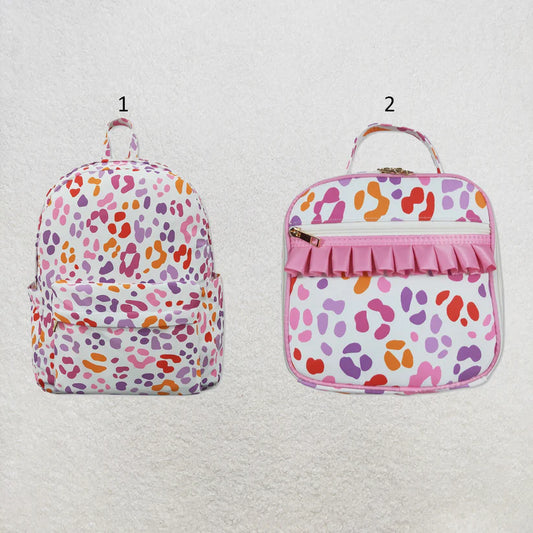 Wholesale kids colorful leopard lunch box bag