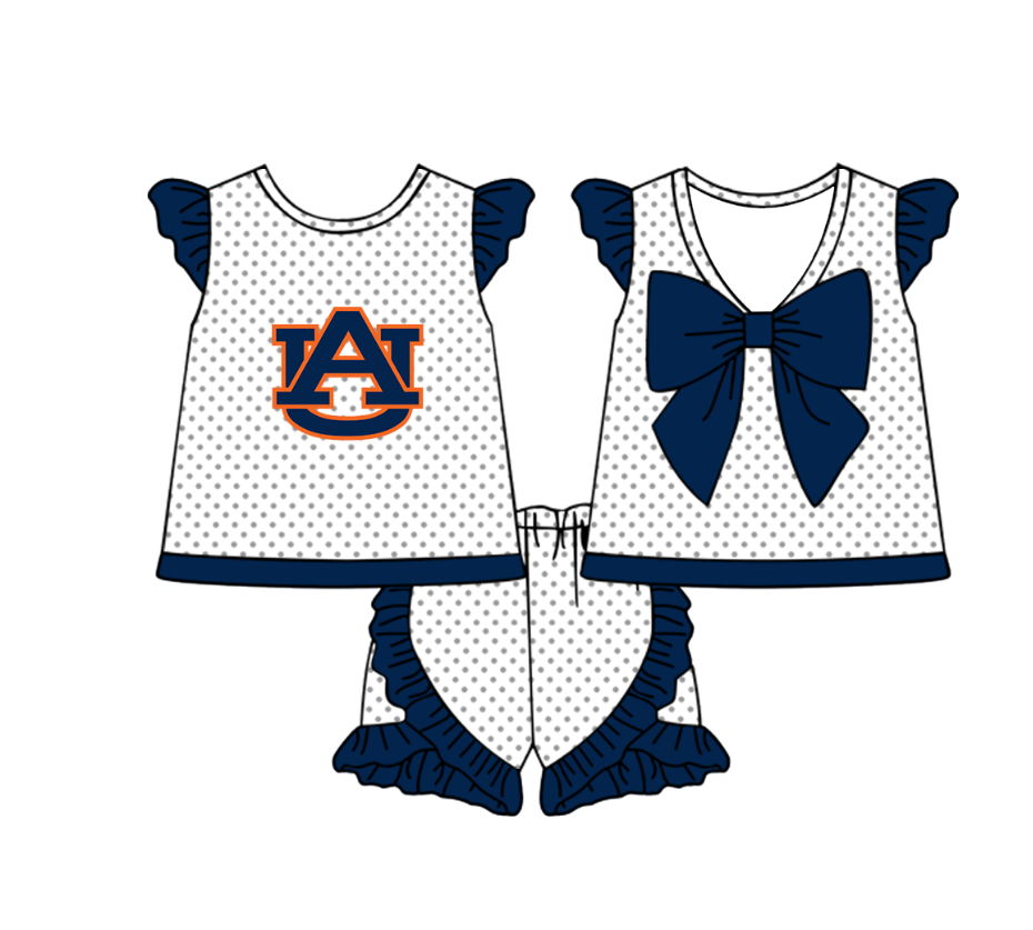 Custom team top matching shorts girl summer outfit