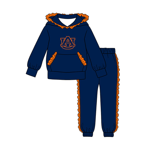 Baby girl custom team Aubura design hoodie set