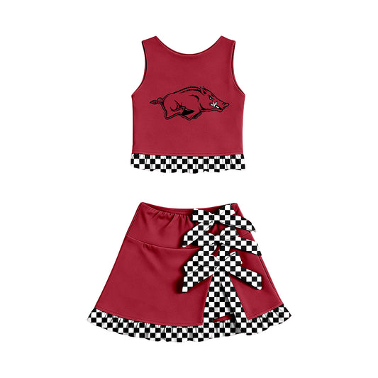 baby girls arkansas sleeveless top matching skorts yoga clothing set