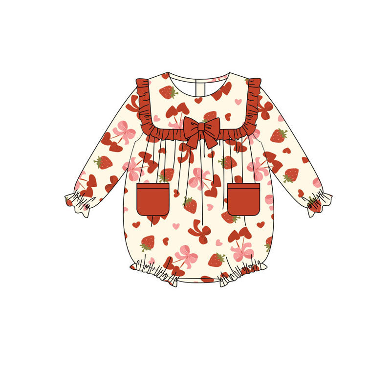 toddle baby long sleeve Valentines heart romper wholesale factory price