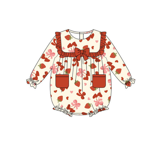 toddle baby long sleeve Valentines heart romper wholesale factory price