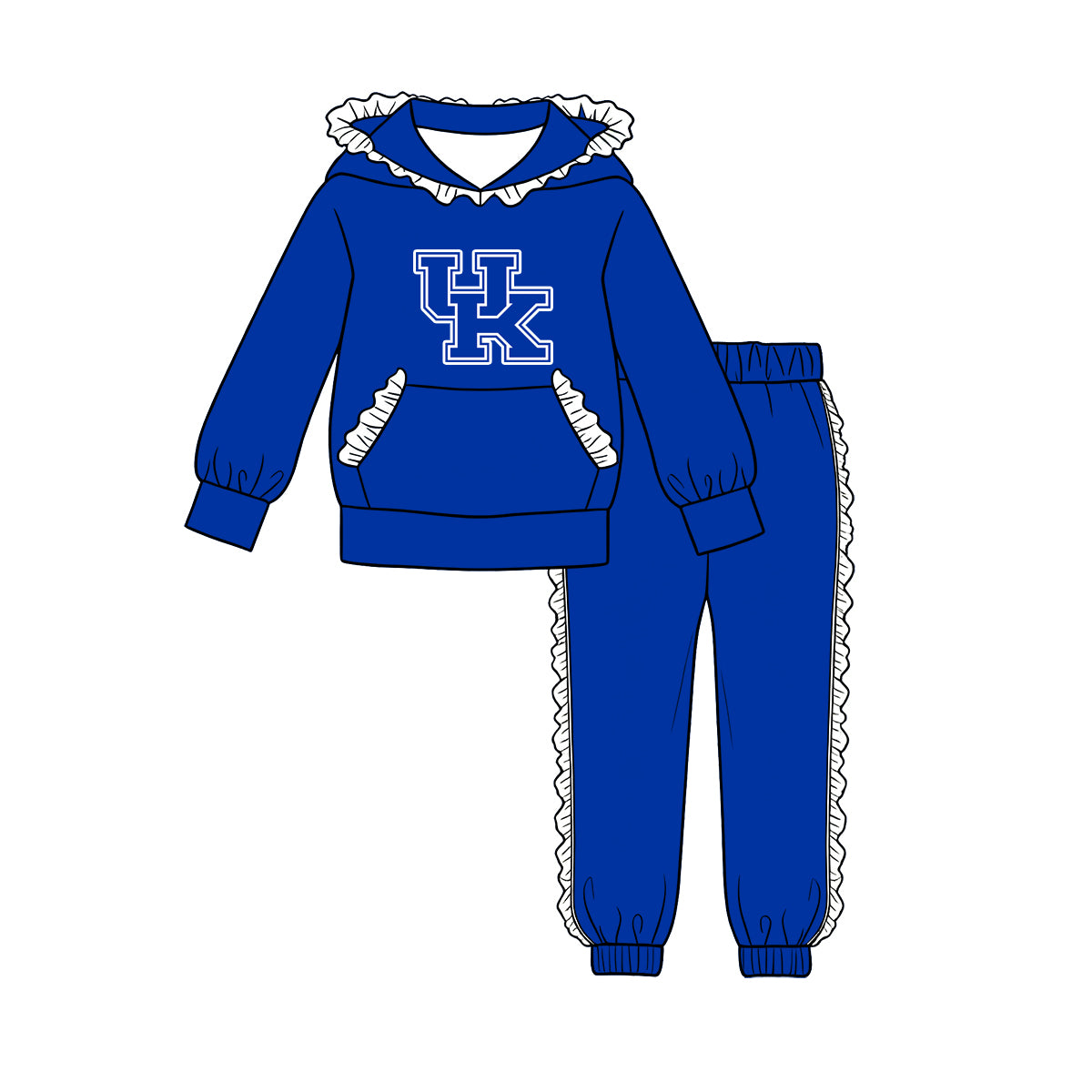 Baby girl custom team Kentucky design hoodie set