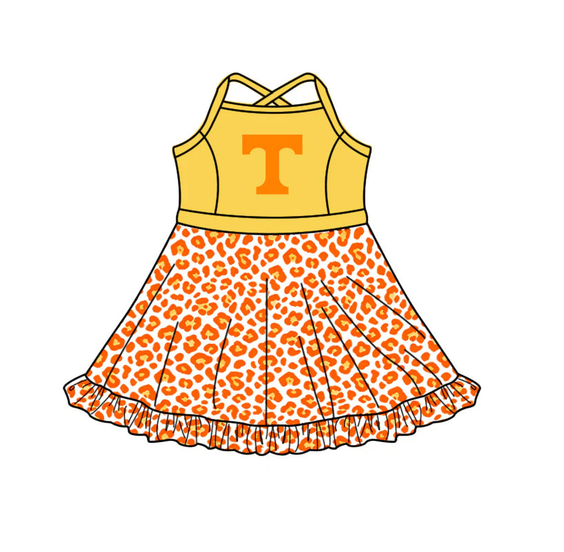 Toddle girls wholesale custom school team design yoga dress