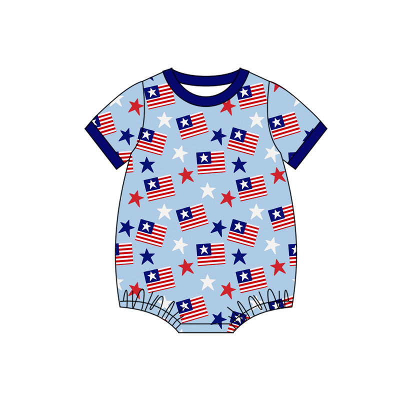 America flag design toddle boy summer romper