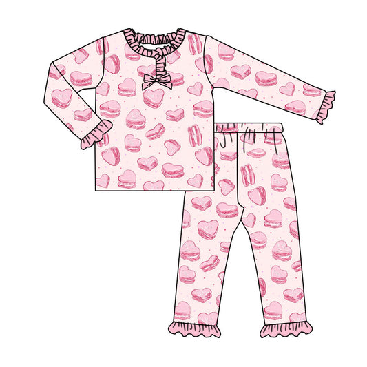 Kids girls Valentines day heart long sleeve outfit
