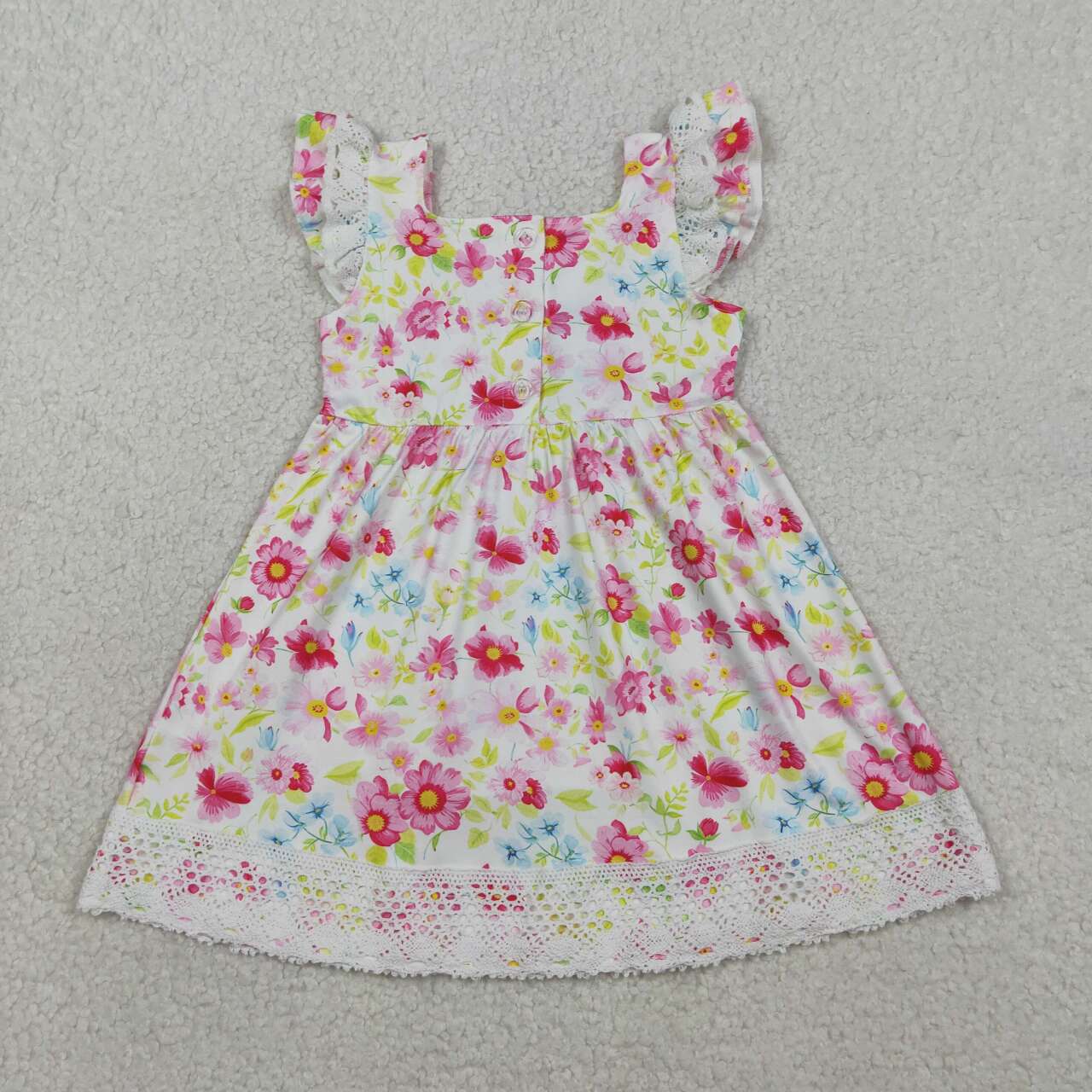 Easter cross girls floral smocked dress
