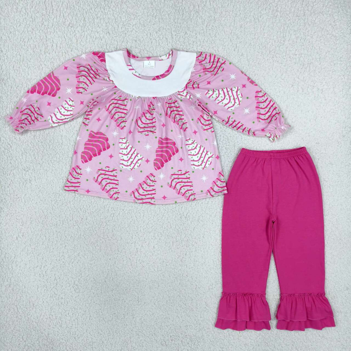 Toddle girls Christmas tree tunic top matching pants fall winter clothes