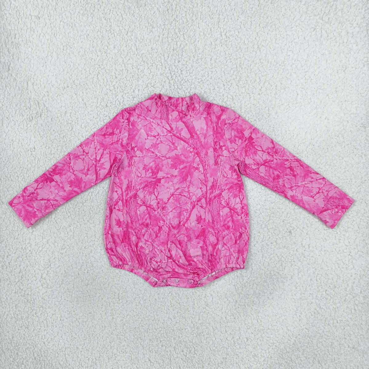 Toddle baby girl pink leaves romper